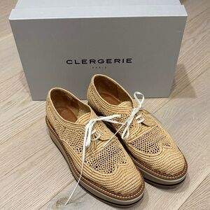 Clergerie Paris Birdie oxfords raffia Shoes size 40